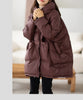 Lagabogy Winter Women White Duck Down Jacket Casual Loose Over Size Warm Parka Female Drawstring Hooded Puffer Coat