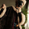 Women Corduroy Print Floral Parkas Red Winter Coats Warm Patchwork Wool Plus Cotton Women Loose Pullover Parkas