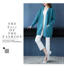 Knitted Shirt Casual Long Sleeve Loose Medium Length Outwear Sweater Coat Women Autumn Knitwears Cardigan Mujer