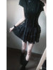 Gothic Lolita Y2K Women's Mini Dress Double Breasted Striped Ruffle Hem Slim Fit Harajuku Dark Cute Night Out Streetwear
