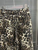 Leopard Ripped Wide Leg Jeans For Women High Waist Patchwork Button Loose Denim Pant Female Clothing