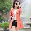 2026Spring Autumn Windbreaker Coat Women Slim Mid Long Lace Trench Coat Female Casual Double-breasted Outerwear Tops