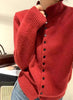Soft Comfortable Stand-Up Collar Sweater Cardigan Women Simple Single Breasted Cardigans Coat Autumn Solid Knitted Outerwear