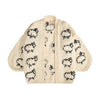 Fuzzy Frog Button Women's Knit Cardigan Long Sleeve Loose Cropped Cardigan Solid Relaxed Knit Top Daily Jackets