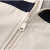 Women Color Block Jacket Casual Half Zip Collar Navy Striped Oversize Long Sleeve Sport Jackets Autumn Chic Street Wear