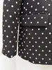 High Street Designer Suit Women Bow Decorated Polka Dot Blazer Pants Set 2PCS