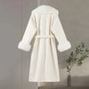 Retro Solid Fur Patchwork Woolen Coats Women Chic Full Sleeve V-neck Lace Up Loose Overcoat Lady Winter Commute Outwear
