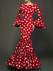 Elegant Ladies Dress Trumpet Sleeves Polka Dot Decoration Cascading Ruffle Hem Sexy Fishtail Ladies Evening Dress