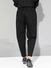 Women Patchwork Split Joint Brief Pants Spring Autumn High Elastic Waist Black Loose Trousers Tide JQ013