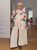 Women Floral Embroidery Jacket Long Sleeve Open Front Loose Fit Button Down Coat Autumn Casual Boho Chic Outwear