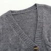 V Neck Cropped Cardigan Women Long Sleeve Twist Knitted Sweater Coats Autumn Winter Keep Warm Korean Cardigan