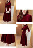 Wine Red Golden Velvet Dress Women Spring Autumn Long Sleeved Long Dresses Female Temperament Evening Party Dress Mujer Vestidos
