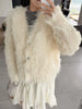 Women Autumn Furry Sweater Coat Single Button Design Knitted Warm Coat Thick Cardigans Clothes Tops For Women Sweater