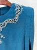 High Street Designer Party Vestido Women's Slit Sleeve Diamonds Beaded Maxi Long Dress