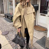 long blazer jacket women khaki Single Breasted Long Sleeve lapel collar warm Spring Autumn Lady Blazer