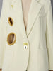 Modern Hollow Out Women Jackets Lapel Collar Long Sleeve Temperament Loose Jacket for Street Outing Wear