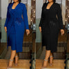Women Dress Sets Two Pieces Set Matching Set Casual Elegant Flower V Neck Suit Coat Mid Calf Slip Dress Party Night Work