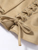 Solid Suede Women's Jacket Long-Sleeved Single-Breasted Short Coat Casual Spring Autumn High Street Lady Wear