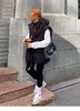 Adjustable Waistcoats Solid Cotton Vest Jacket Women Autumn Winter Hooded Waistcoat Warm Thicken Cotton Sleev