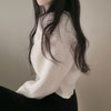 Short Sweater Zipper O-neck Knitted Cardigan Coat Casual Basic Solid Black Women Clothes Winter All-match Thick Lady