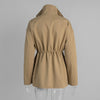 Autumn Vintage Jacket Femme Winter Street Casual Long Sleeve High Waist Cardigan Workwear Retro Coat Winter
