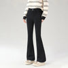 Winter Women's Warm Fleece Jeans Vintage Slim Flare Pants Elastic Korean Female Plush Velvet Thermal Denim Trousers