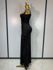 Women Sexy Off Shoulder Black Long Diamond Bodycon Bandage Dresses Celebrity Elegant Evening Party Nightclub Wedding Guest Dress