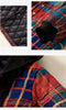 Autumn Winter Women Loose Red Plaid Parkas Hooded Padded Baggy Ladies Outerwear Vintage Buttons Pockets Warm Overcoat Parkas