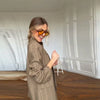 Chic Plaid Women's Blazer Jacket Stand Collar Full Sleeve Single Button Female Coats Spring Casual Commute Lady Outwear