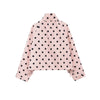 Woman Long Sleeve Polka Dot Solid Jacket High Collar Single Breasted Drawstring Coat Spring High Street Lady Chic Jackets