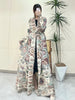 Pleated Print Foldable Collar Women's Long Sleeve Trench Coat Winter Original Design Cardigan Coat