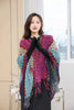 Ethnic Style Cape Oversized Sweater Jacket Women Loose Patchwork Warm Long Scarf Knitted Cardigan Woman