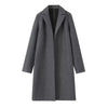 Women Woolen coat Solid Open Stitch Long Trench Coats Vintage V-Neck Full Sleeves Female Chic Lady Outfits