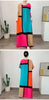 Round Neck Pleated Dress For Women Color Block Long Sleeves Loose A-line Dresses Printed Female Clothing Tide 2YA946