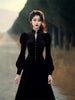 Autumn French Feeling Hepburn Style Beautiful Temperament Long Dress Powerful Black Dress For Women XXXL