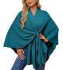 Elegant Shawl Wraps Soft Open Front Poncho Sweater Women Loose V-Neck Cape Casual Solid Color Soft Open Front Poncho Bat Shirt