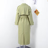 Casual Solid Long Women Coat Urban Full Sleeve Belt Double Breasted Female Jacket Autumn Winter Chic Lady Streetwear