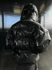 Water-reactive Leopard Pattern Women's Puff Jacket Stretch Cuff Zip Up Hooded Down Coat Unique Daily Warm Winter Lady Coats