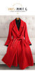 Patchwork Long Double sided 100% wool coat women spring autumn slim elegant jacket Korean casaco feminino