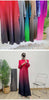 Prom Dress For Women Gradient Long Sleeves Maxi Pleated Print Dresses Spring Female Clothing 2DA3612