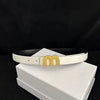 Thin 2.5cm Belts for Women Girls Waist Belt Cowhide Leather MetalBuckle Belt Leisure Dress Jeans Waistband