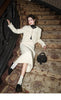 Women's Winter Little Fragrance Short Tweed Blazers Skirt Set Vintage Solid Color Round Neck Tassel Jacket Two-piece Sets
