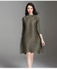Autumn Style Pleated Autumn Style Women's Loose Large Size Mid-length A-line Dress