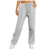 Women's Winter Sweatpants Solid Color Casual Fleece Sweatpants Outdoor Travel Camping Wide Leg Straight Pants