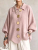 Autumn Winter Solid Knit Cardigan Sweaters Coats Women Lapel Button Casual Long Sleeve All-match Sweater Coats Knitted Tops