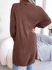 Women's Solid Color Shawl Collar Knit Cardigan Sweater for Autumn Winter Casual Vacation Coat