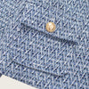\Women's Tweed Jacket Coat Long Sleeve with Pockets Front Metal Button Chic Outerwear Female Tops
