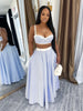 striped patchwork Women's Dress Set Strap Crop Tops and a-line long Maxi Skirts Suit Vacation Two 2 Piece Sets Outfits