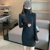 Autumn Winter Sweater Dresses Female Long Sleeve Skinny Elastic Casual Turtleneck Kintted Dress Women Sexy Mini Dresses
