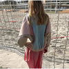 Autumn Y2K Women Stand Collar Zipper Jacket Color Contrast Stitching Loose Long Sleeve Casual Daily Short Outerwear Coat
